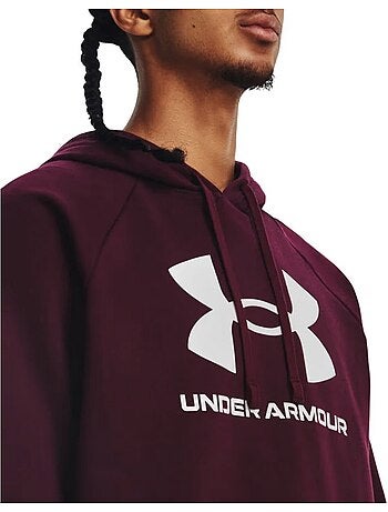 Sweat à capuche entraînement style gros logo rival - sous armure
