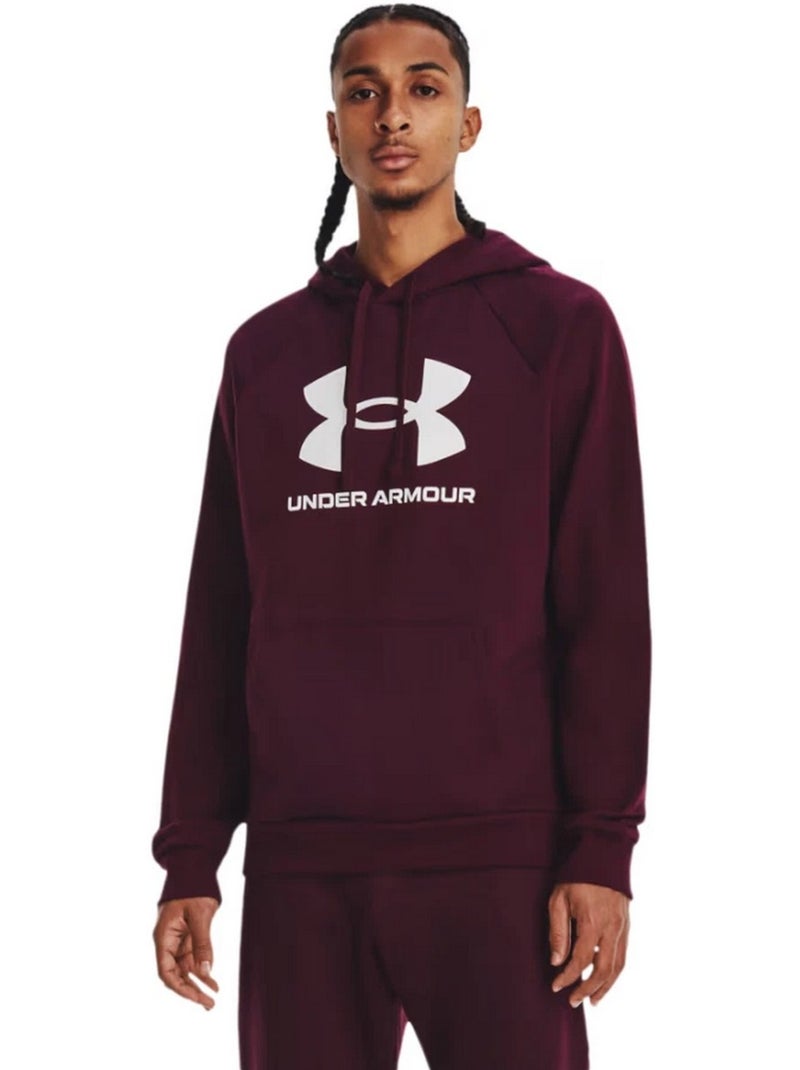 Sweat à capuche entraînement style gros logo rival - sous armure Violet clair - Kiabi