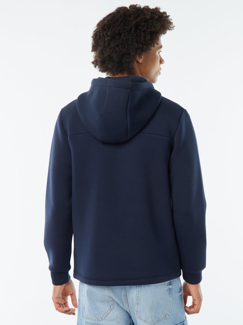 Sweat à capuche en mélange de matières pour hommes en Gris