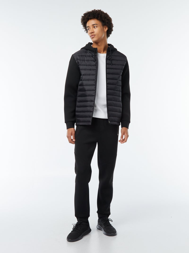 Sweat à capuche esprit doudoune Noir - Kiabi