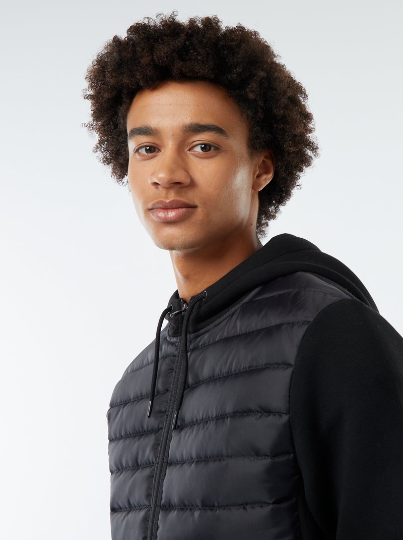 Sweat à capuche esprit doudoune Noir - Kiabi