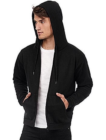 Sweat à capuche et fermeture zippée unisexe - b and c