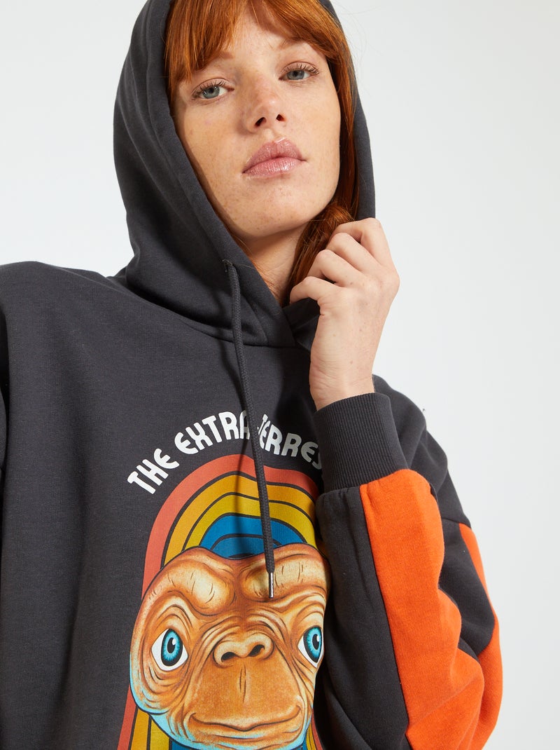 Sweat à capuche 'E.T' Noir - Kiabi