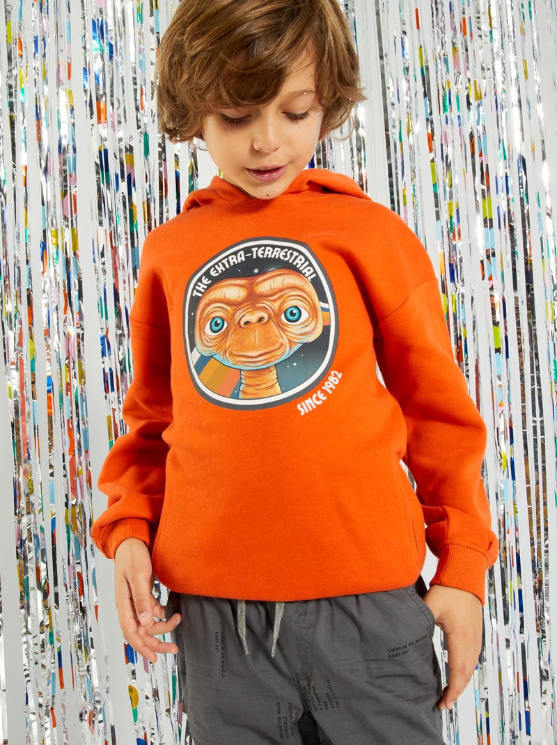 Sweat à capuche 'E.T' Orange - Kiabi