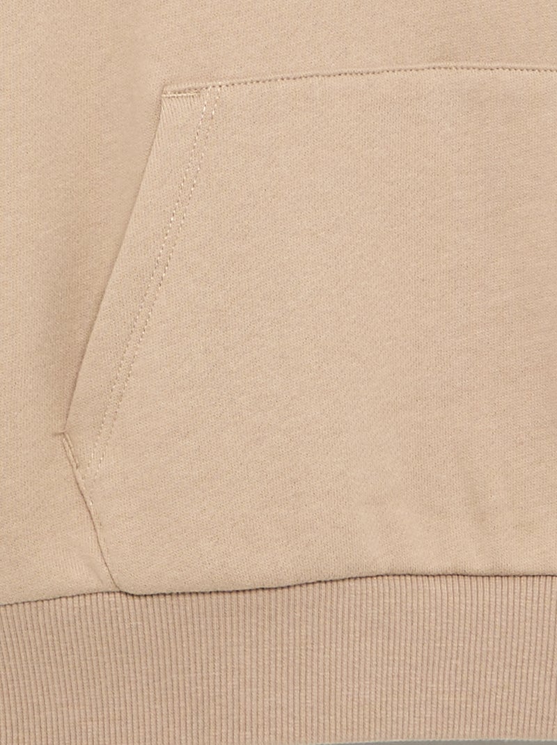 Sweat à capuche et poche kangourou Beige - Kiabi