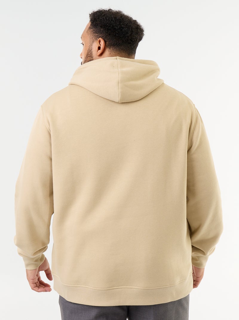 Sweat à capuche et poche kangourou Beige - Kiabi