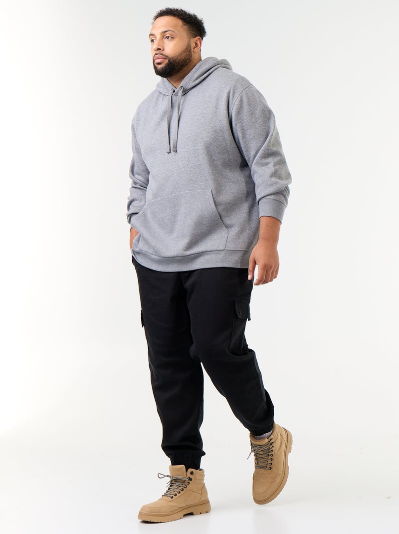 Sweat à capuche et poche kangourou Gris - Kiabi