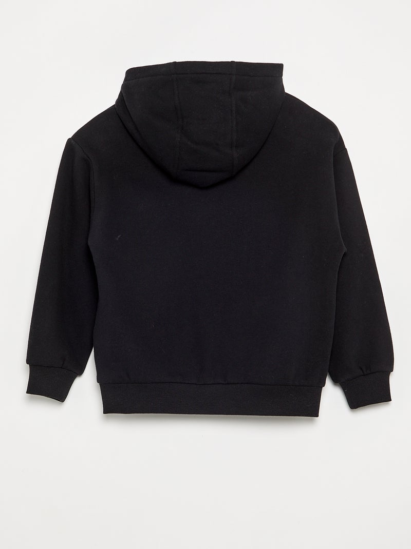 Sweat à capuche et poche kangourou Noir - Kiabi