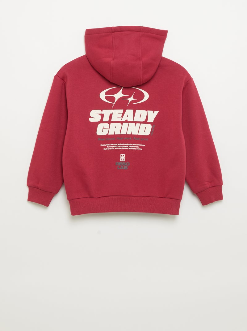 Sweat à capuche et poche kangourou Rouge - Kiabi