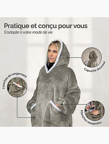 Sweat à capuche et poches, plaid polaire, couverture, pull - Vivezen