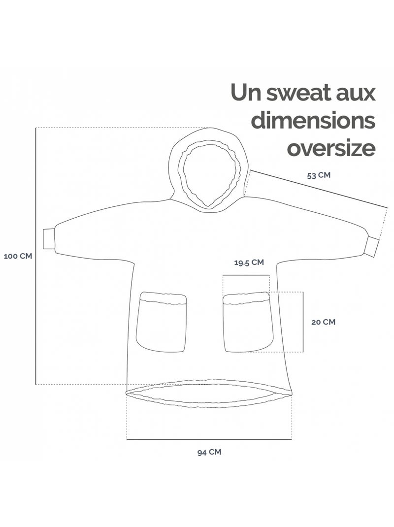 Sweat à capuche et poches, plaid polaire, couverture, pull -  Vivezen Beige - Kiabi