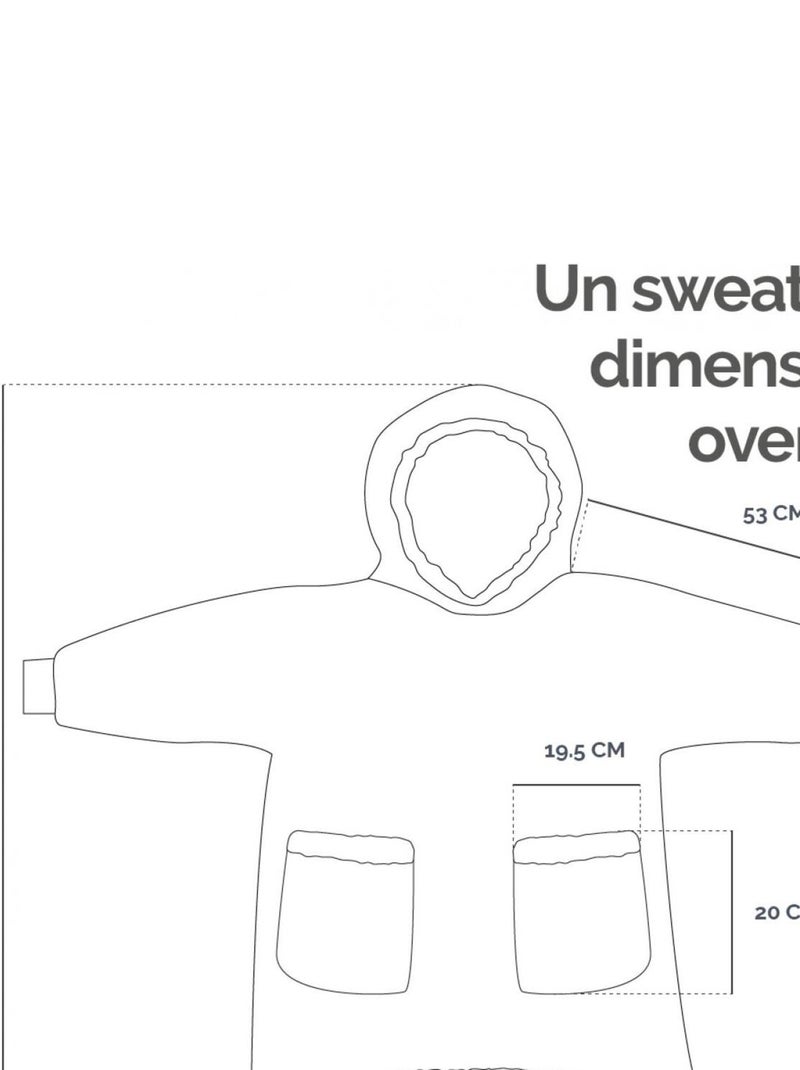 Sweat à capuche et poches, plaid polaire, couverture, pull - Vivezen Gris foncé - Kiabi