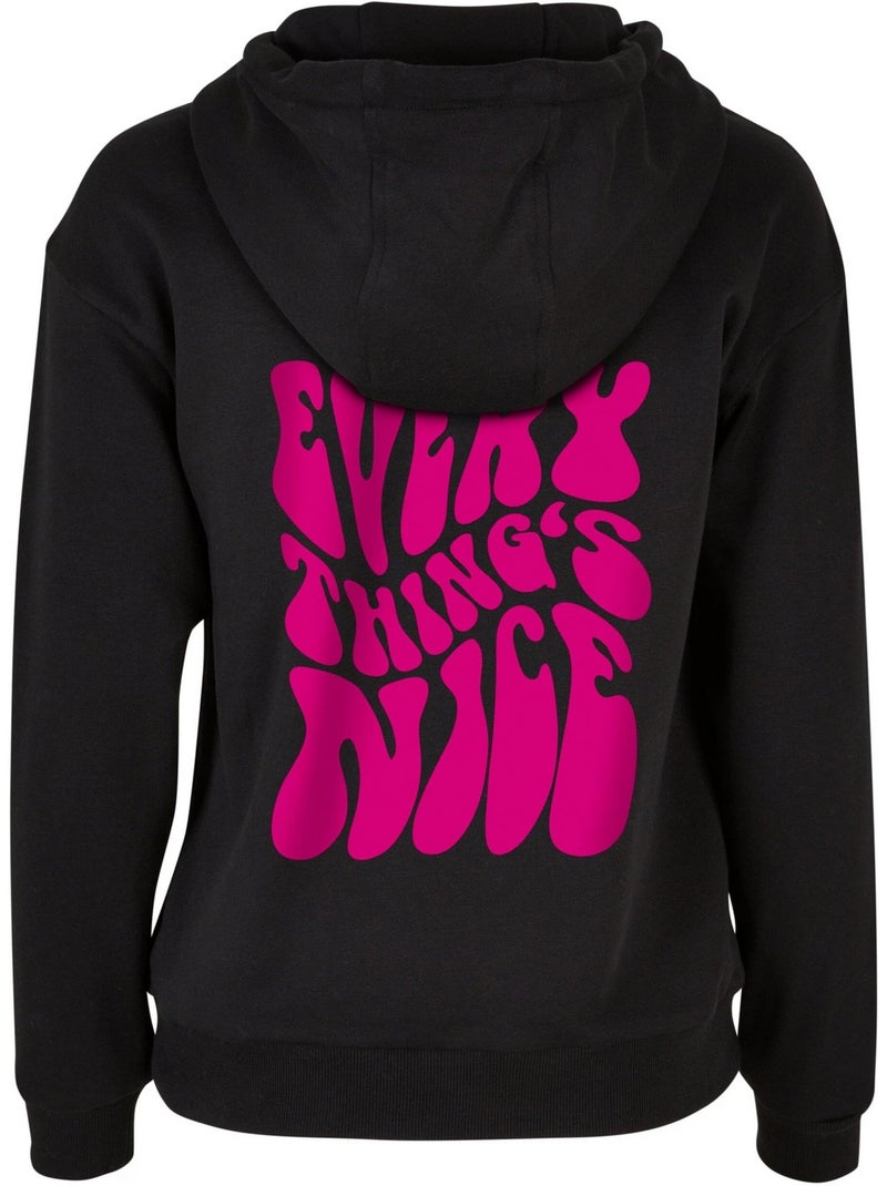 Sweat à capuche every things nice - miss tee Noir - Kiabi
