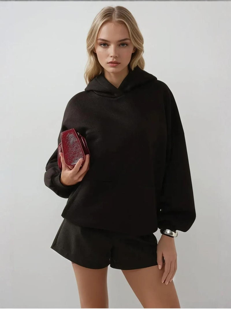 Sweat à capuche extra-large et épais Noir - Kiabi
