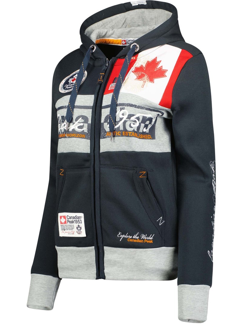 Sweat à capuche face – canadian peak Bleu marine - Kiabi