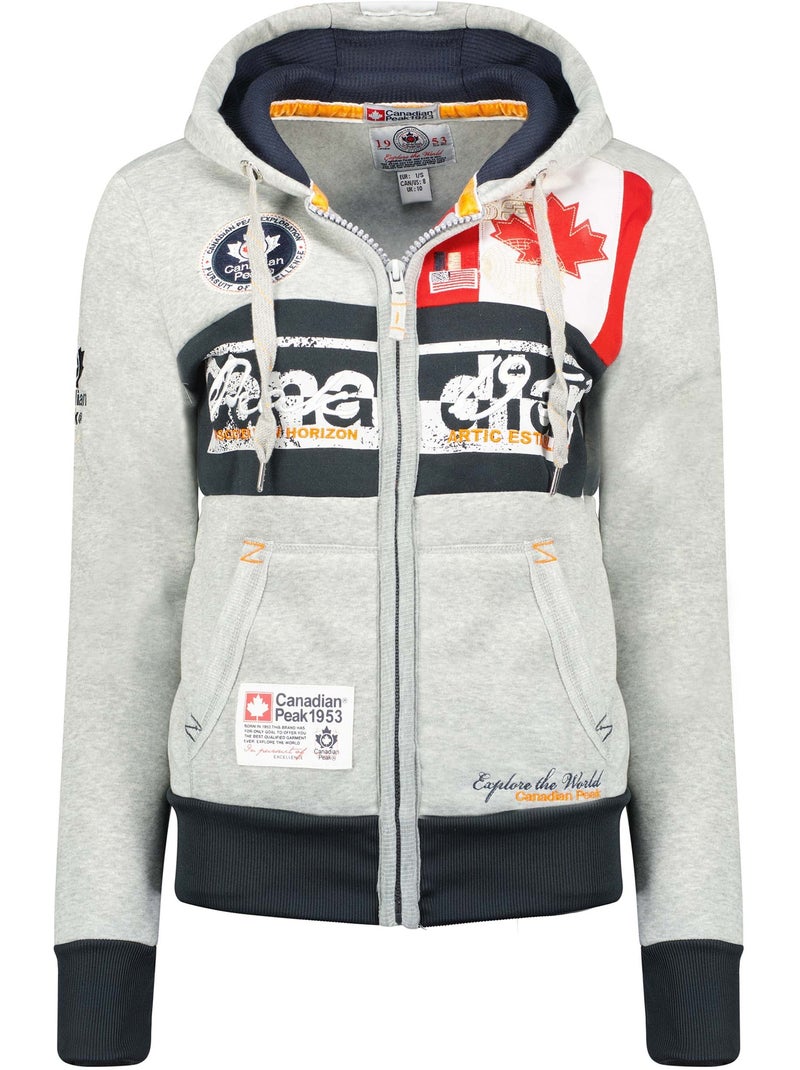 Sweat à capuche face – canadian peak Gris clair - Kiabi
