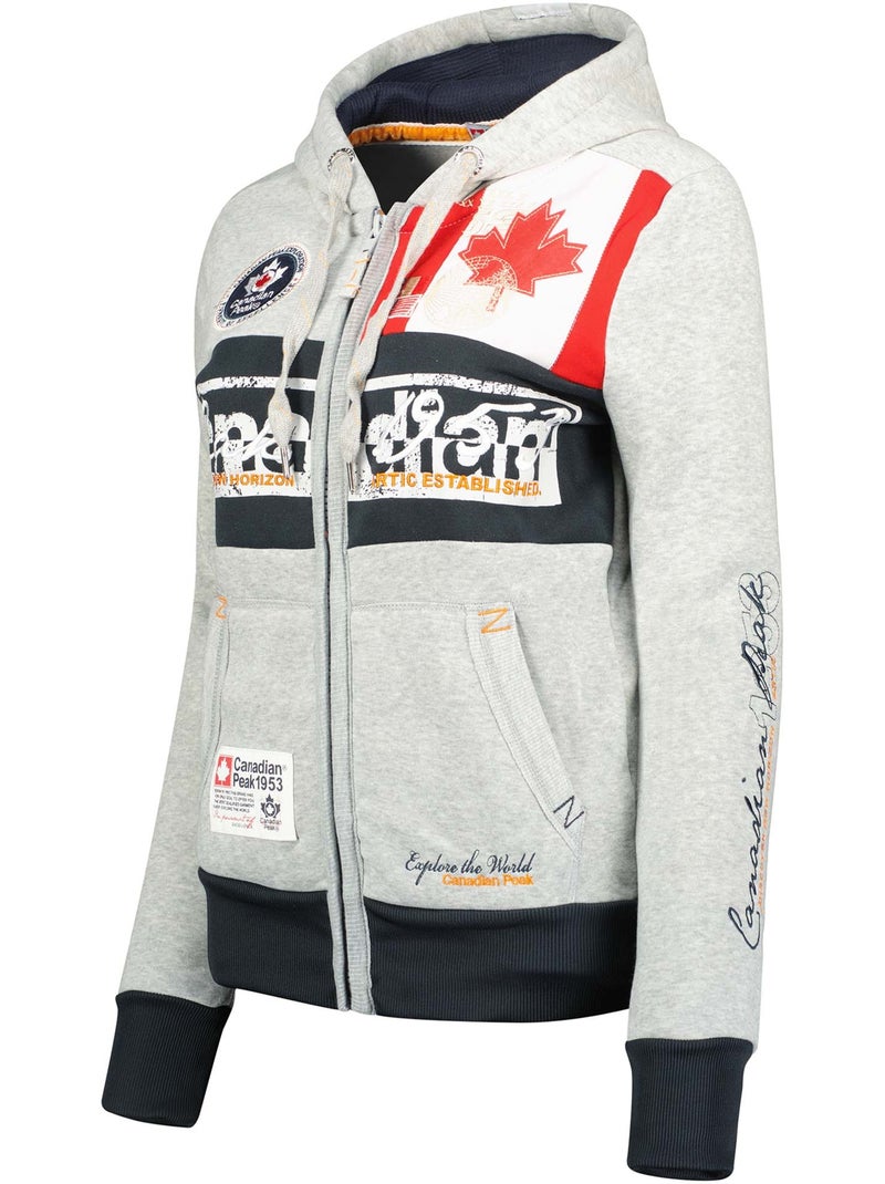 Sweat à capuche face – canadian peak Gris clair - Kiabi