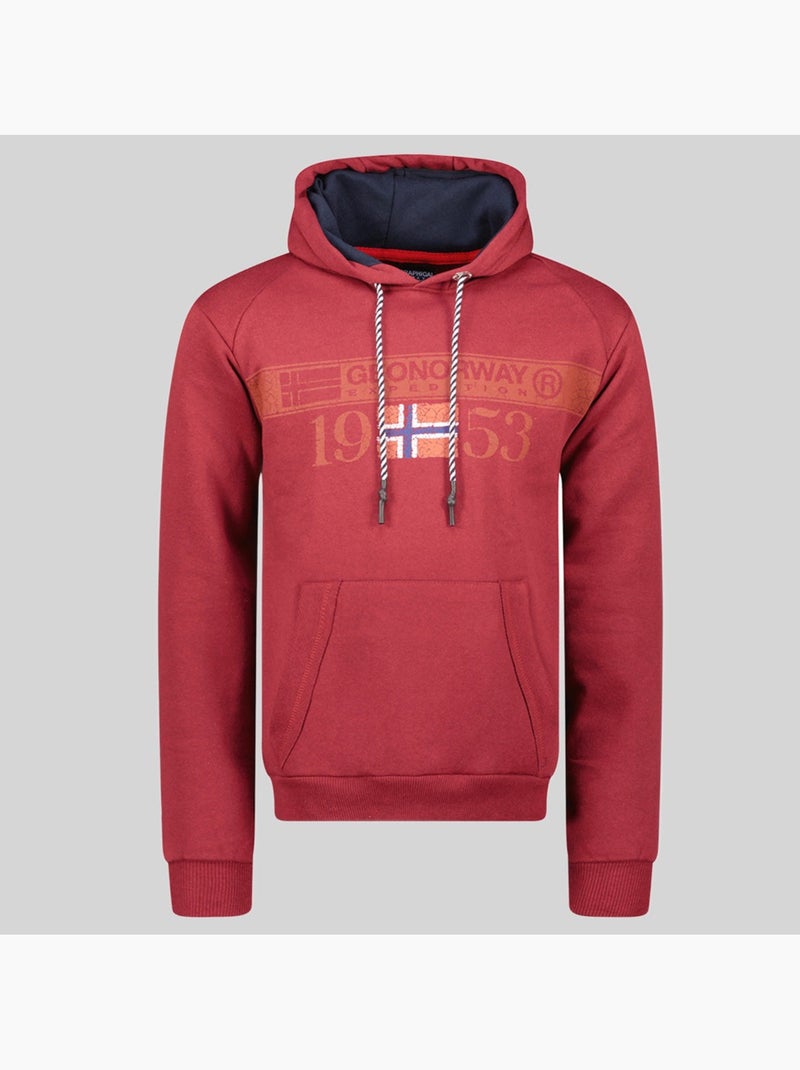 Sweat à capuche fastlife – geographical norway Bordeaux - Kiabi