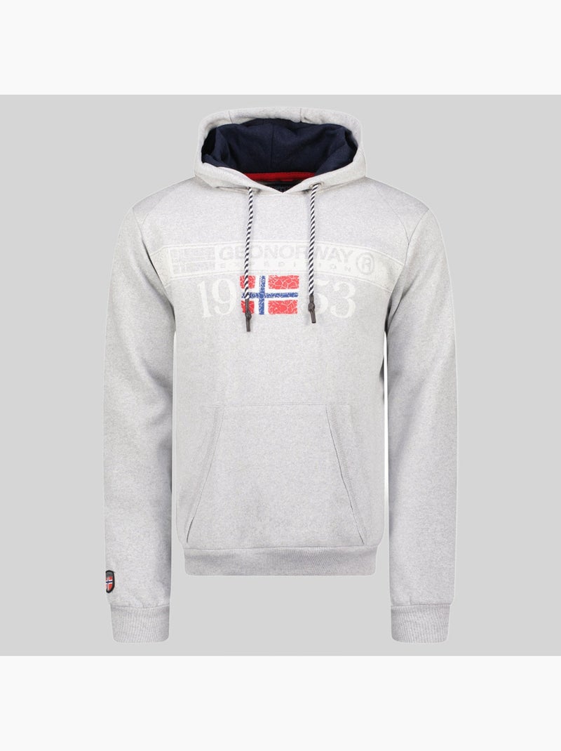 Sweat à capuche fastlife – geographical norway Gris clair - Kiabi