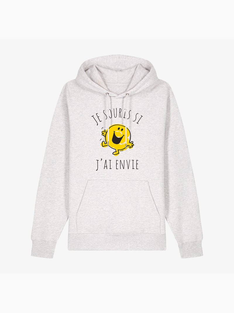 Sweat à capuche Femme - JE SOURIS SI J'AI ENVIE Beige - Kiabi