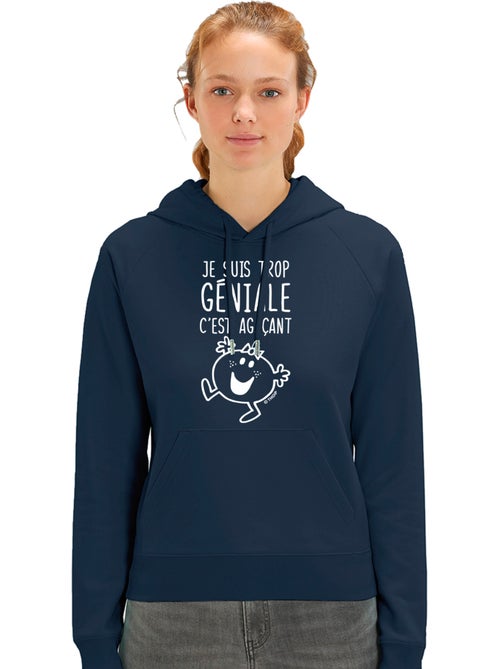 Sweat à capuche Femme - JE SUIS TROP GÉNIALE C'EST AGAÇANT - Kiabi