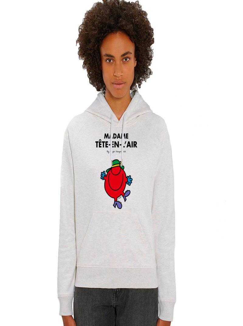 Sweat à capuche Femme - MADAME TÊTE EN L'AIR Beige - Kiabi