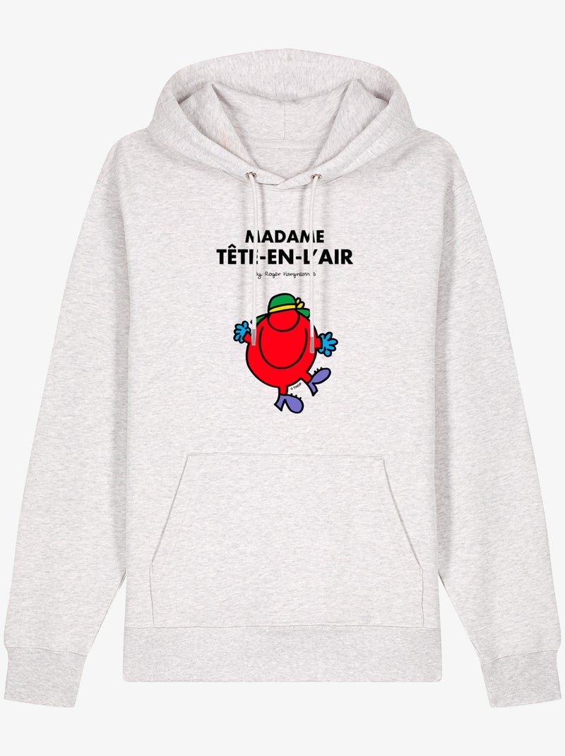 Sweat à capuche Femme - MADAME TÊTE EN L'AIR Beige - Kiabi