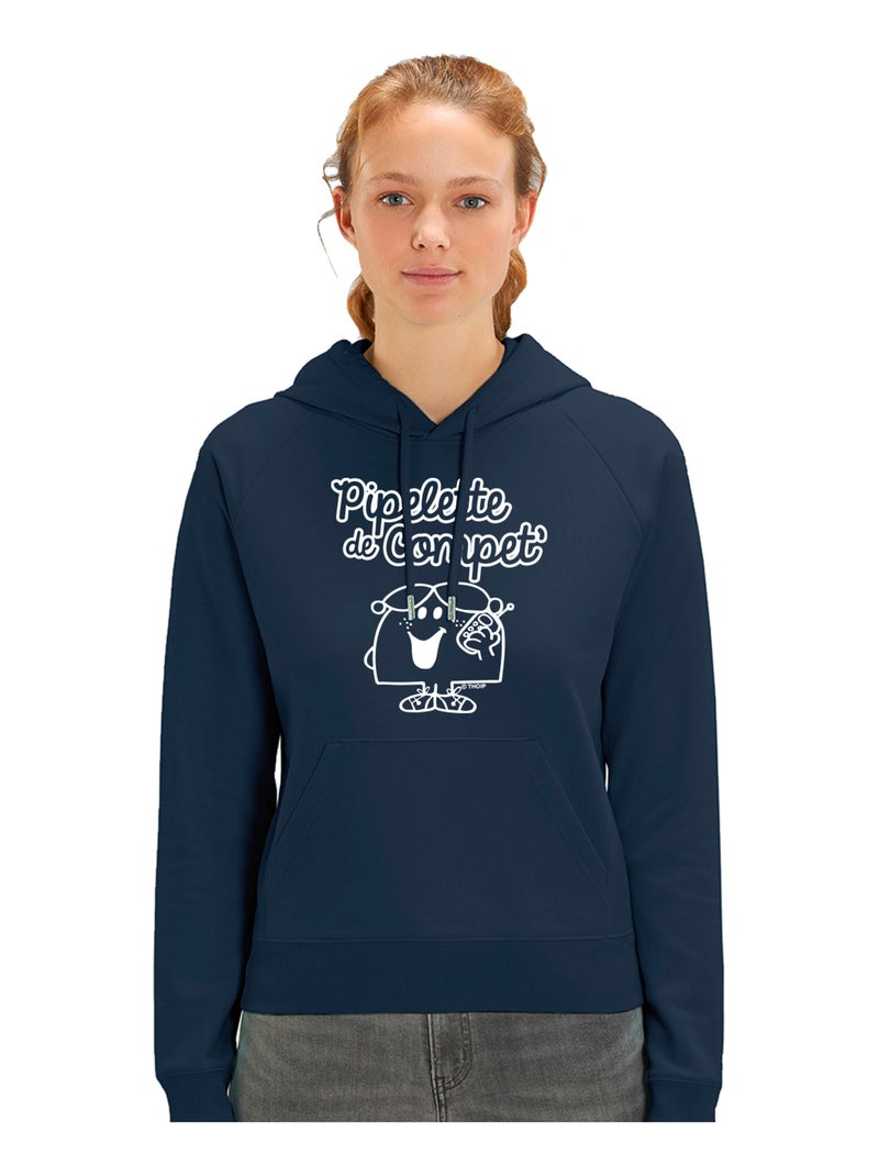 Sweat à capuche Femme - PIPELETTE DE COMPET' Bleu marine - Kiabi
