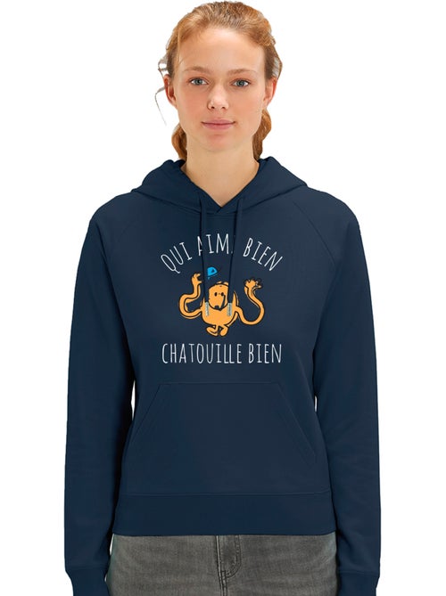 Sweat à capuche Femme - QUI AIME BIEN CHATOUILLE BIEN - Kiabi