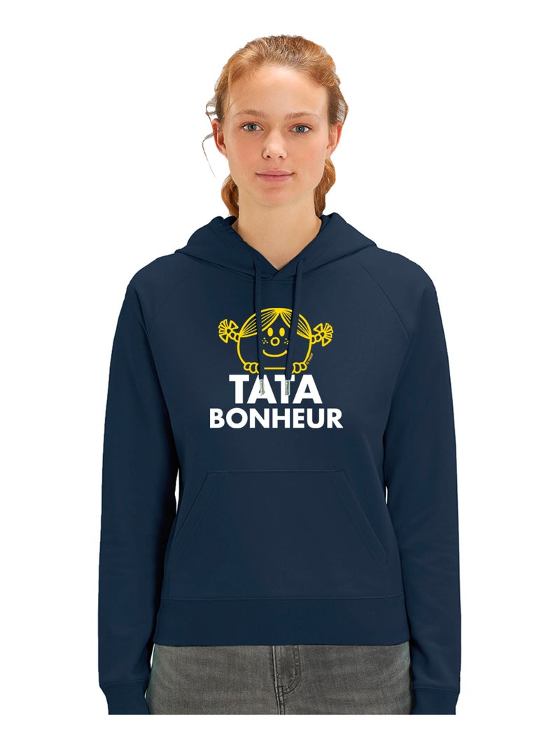 Sweat à capuche Femme - TATA BONHEUR 2 Bleu marine - Kiabi