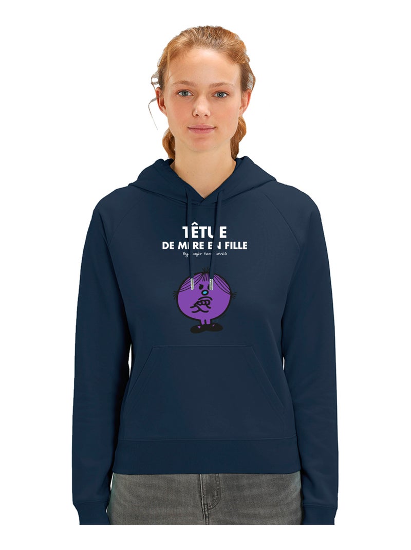 Sweat à capuche Femme - TÊTUE DE MÈRE EN FILLE Bleu marine - Kiabi