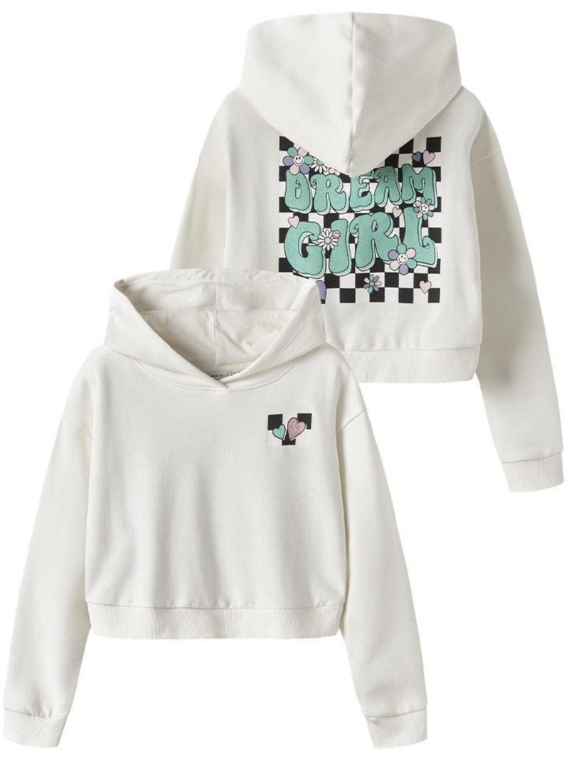 Sweat à capuche fille name it Blanc - Kiabi