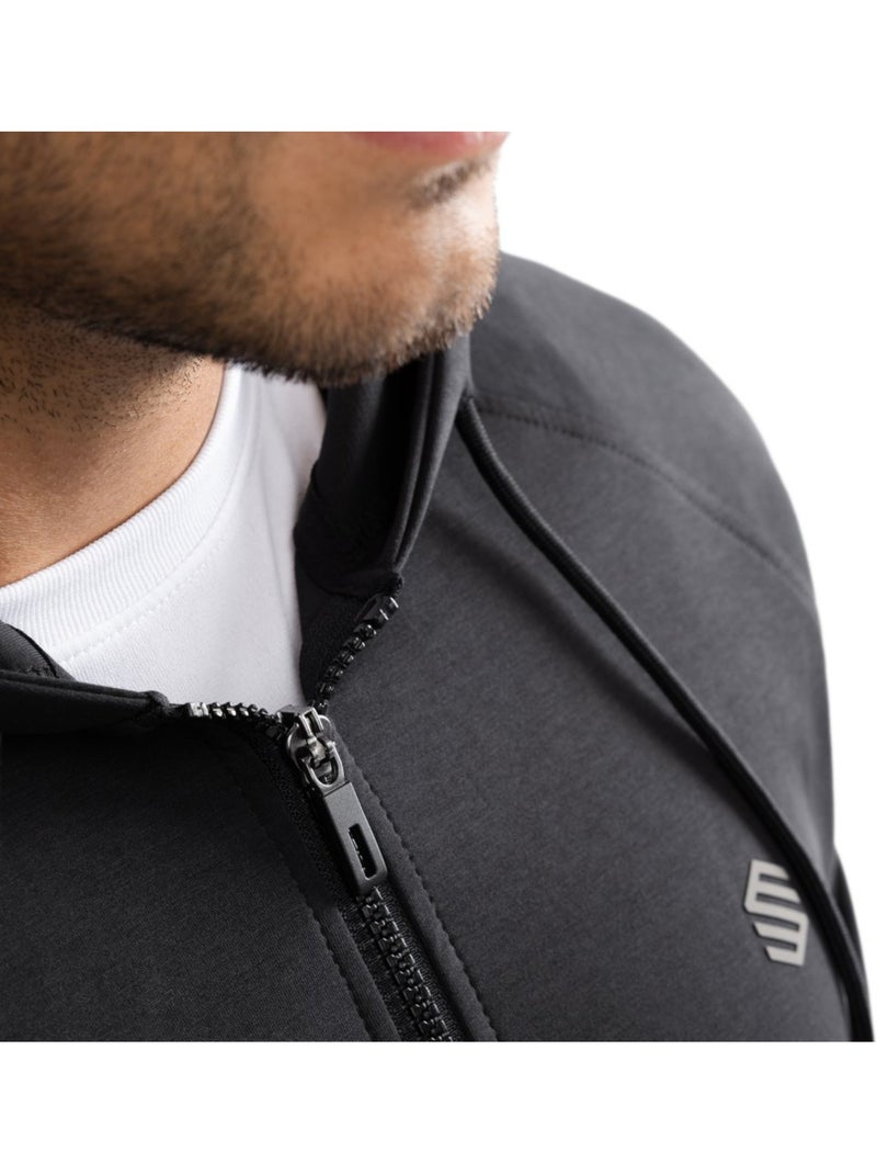 Sweat à capuche fitness zippé homme fitness homme intrepid Noir - Kiabi