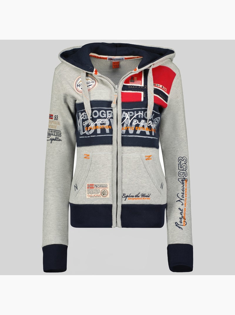 Sweat à capuche flyer – geographical norway Gris clair - Kiabi