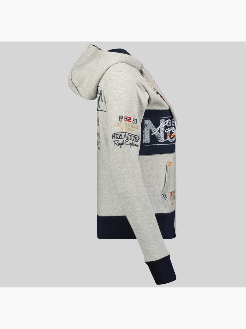Sweat à capuche flyer – geographical norway Gris clair - Kiabi