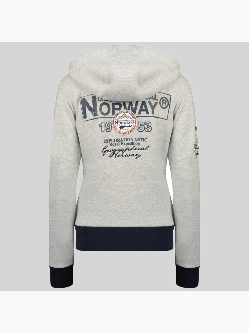Sweat à capuche flyer – geographical norway Gris clair - Kiabi
