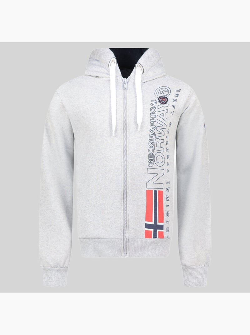 Sweat à capuche fogora – geographical norway Gris clair - Kiabi