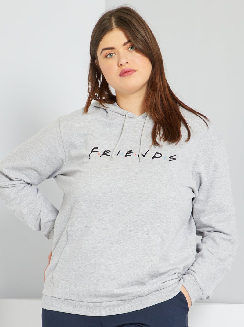 Sweat à capuche 'Friends' gris chiné - Kiabi