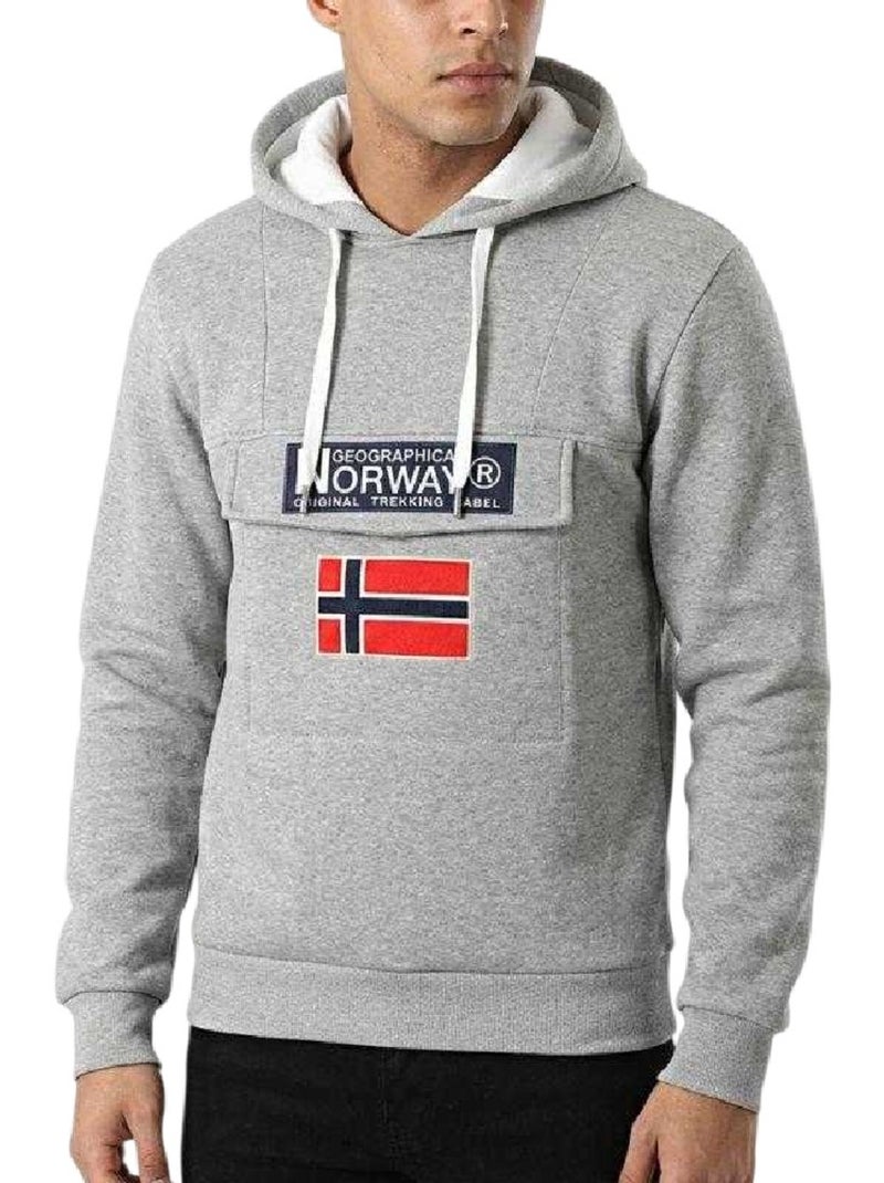 Sweat à capuche gadrien db - geographical norway Gris - Kiabi