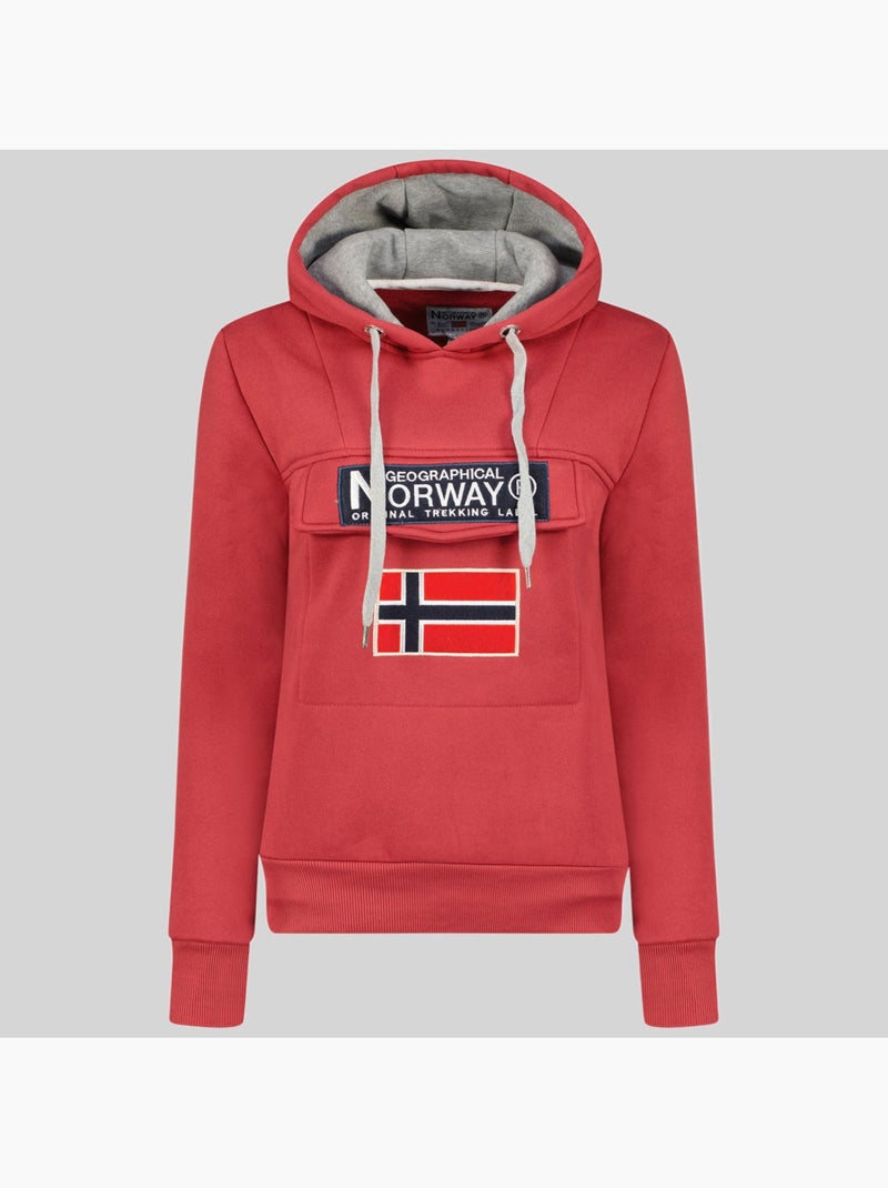 Sweat à capuche gadrien – geographical norway Rouge grenat - Kiabi