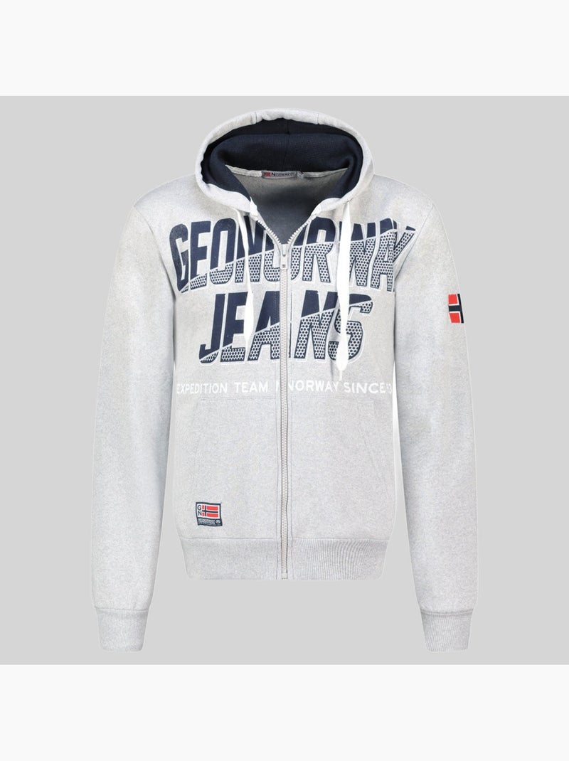 Sweat à capuche gasper – geographical norway Gris clair - Kiabi
