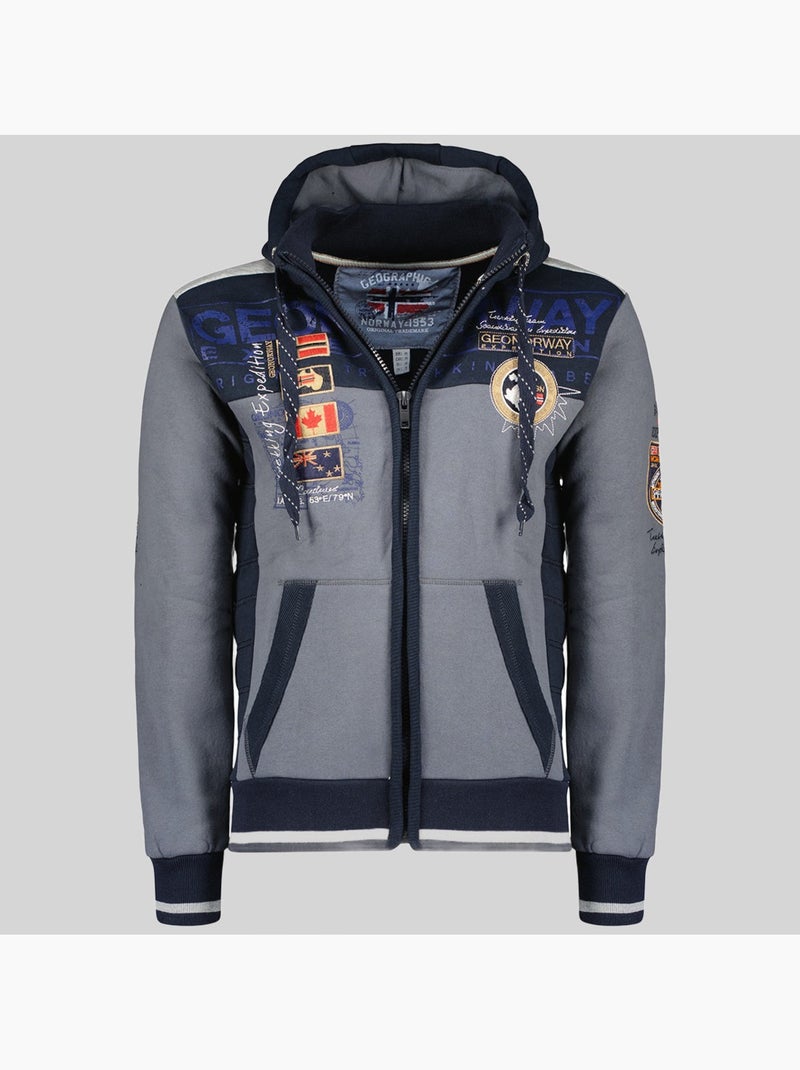 Sweat à capuche geday – geographical norway Gris foncé - Kiabi