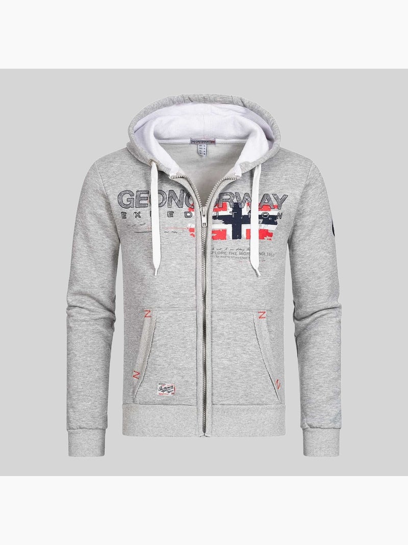 Sweat à capuche gisland – geographical norway Gris clair - Kiabi