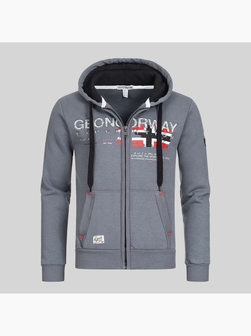 Sweat à capuche gisland – geographical norway Gris foncé - Kiabi