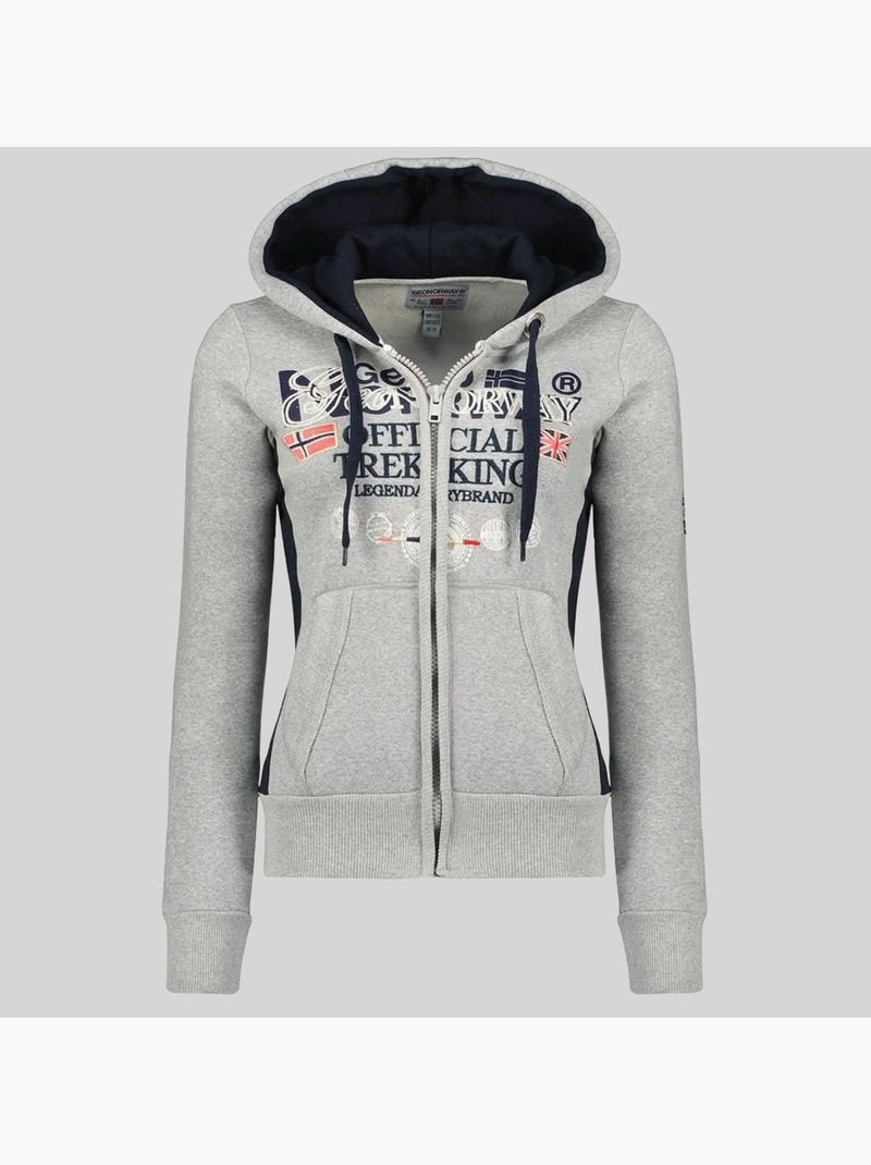 Sweat à capuche gladys – geographical norway Gris clair - Kiabi
