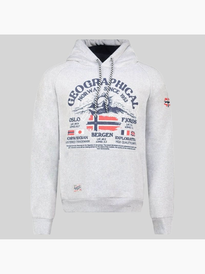 Sweat à capuche gommy – geographical norway Gris clair - Kiabi