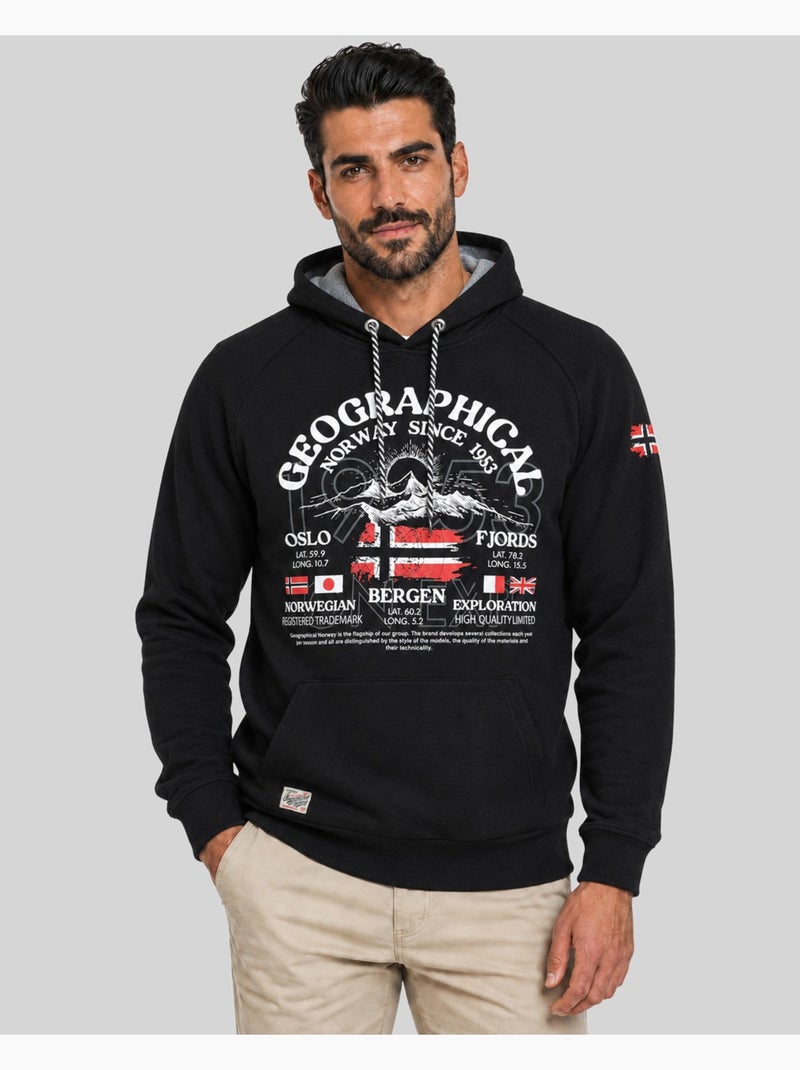 Sweat à capuche gommy – geographical norway Noir - Kiabi