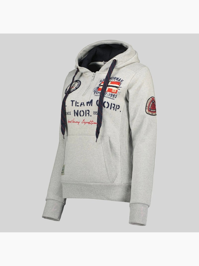 Sweat à capuche goptaine – geographical norway Gris clair - Kiabi