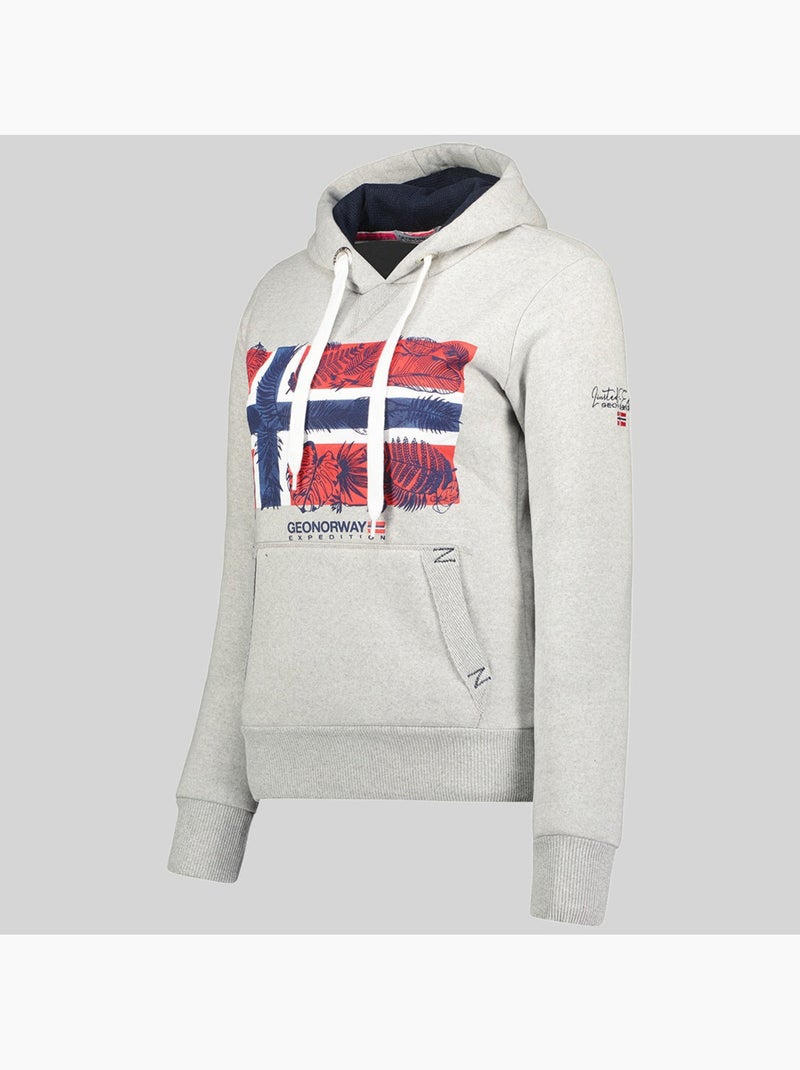 Sweat à capuche gpalm – geographical norway Gris clair - Kiabi