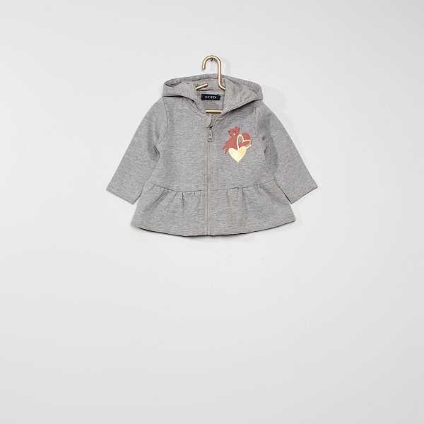 Sweat A Capuche Bebe Fille Gris Kiabi 10 00